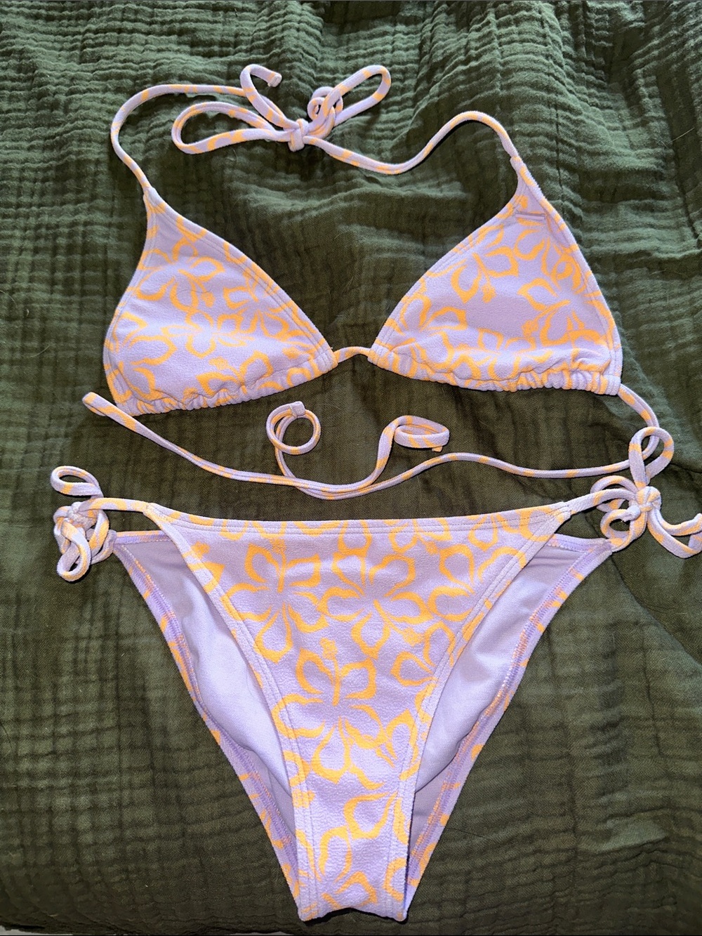 ROXY Lilac & Orange Floral String Bikini